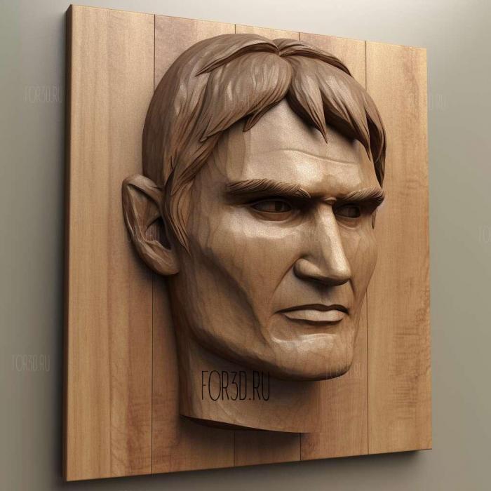 Roger Federer 2 stl model for CNC